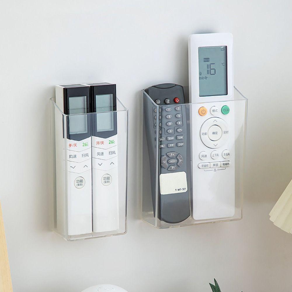 Adhesive Wall Organizer Wall Mounted Stationery Storage Box Multifunction Remote Control Holder