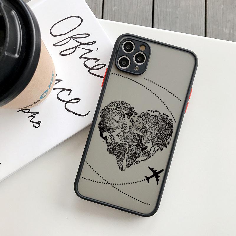 Чехол для телефона с изображением карты мира и самолета для iPhone 16 15 13 14 11 12 Pro Max 7 8 Plus SE2 X XR XS, задняя ударопрочная крышка