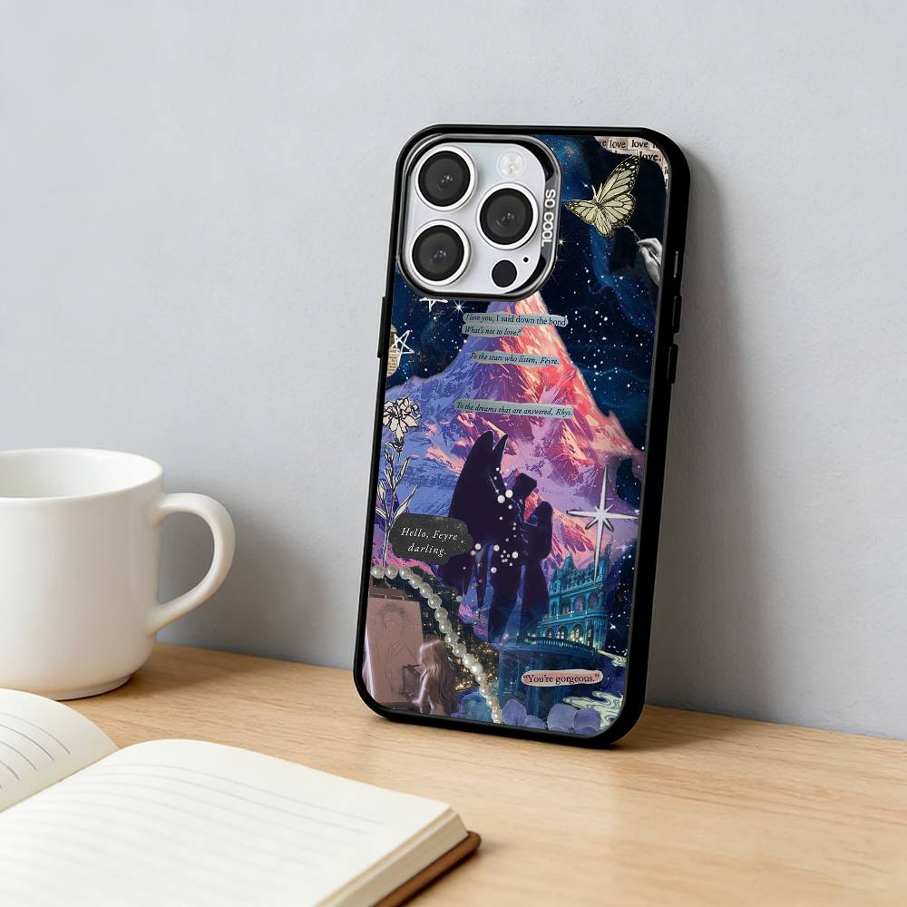 Acotar A Court of Mist and Fury Чехол для телефона Для iPhone 17,16,15,14,13,12, Plus,Pro Max,XS, Цветной Серебристый Чехол для телефона Funda Cover