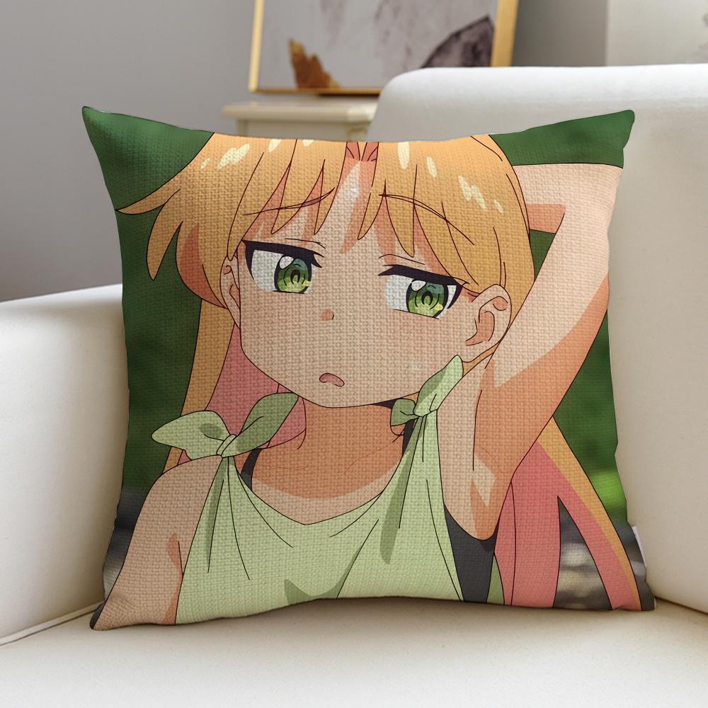 Sweet CCute Ruri RocksS Cushion Cover Breathable and skinfriendly linen pillowcase square removable and washable cushion