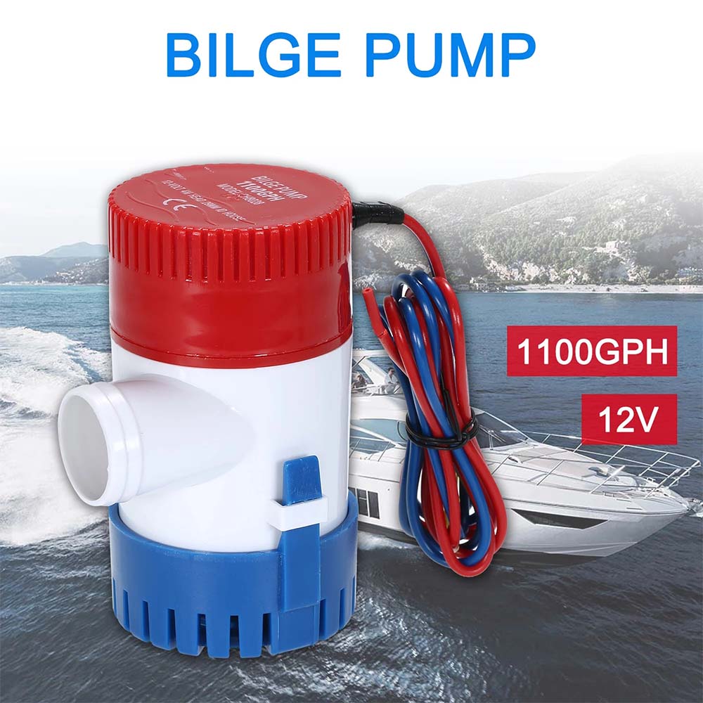 1100GPH 12V Marine Bilge Pump Electric Small Submersible Pump Yacht Boat Tool