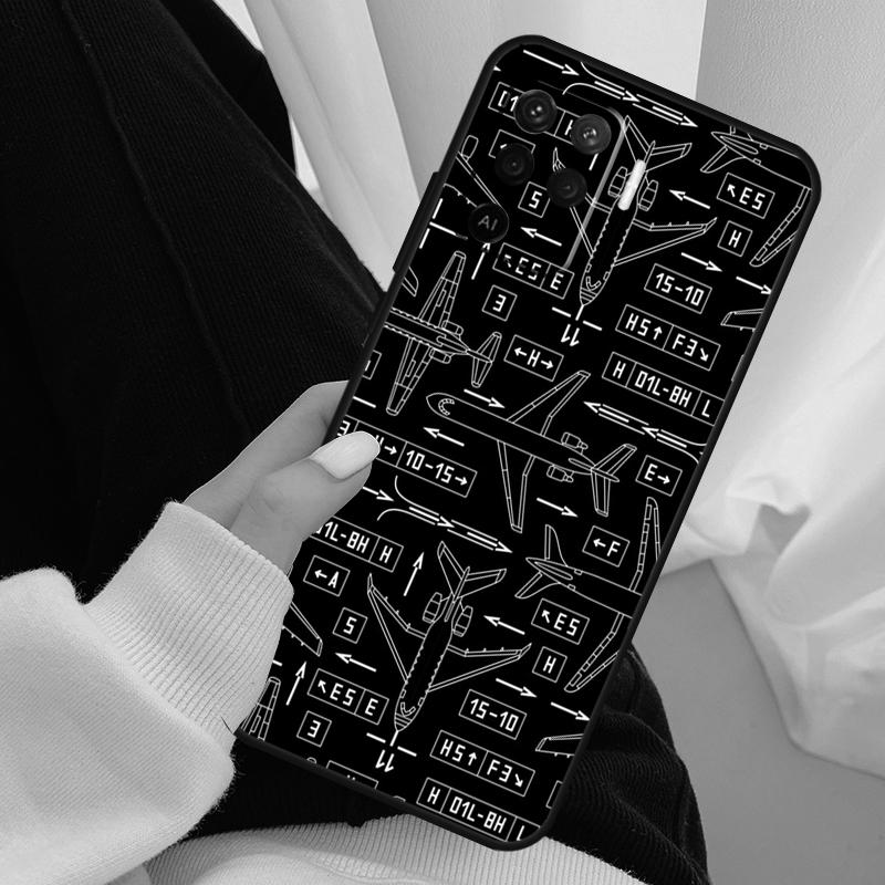 Aviation Aeroplane Pilot Cockpit Case For Oppo A54 A74 A94 A18 A57 A17 A77 A38 A58 A78 A98 A80 A60 A40 A96 A76 A16 A15 A5 Pro