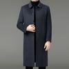 Winter Double-sided Cashmere Coat for Men, Long, Middle-aged, Woolen Woolen Removable Down Liner, Thickened Coat, Windbreaker