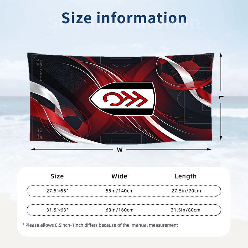 Fulham Football Beach Towel Soft Microfiber Summer Towel Quick Dry Absorbent Towel for Beach Swimming Pool Travel