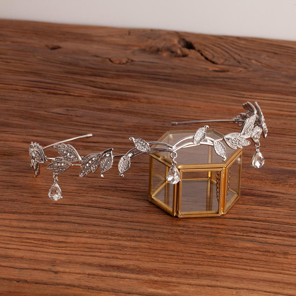 Fairy Advanced Sense of The Drilling Leaves Подвеска для бровей Мори Свадебные украшения на лоб Листья Водяная капля Повязки на голову Головные уборы Женский