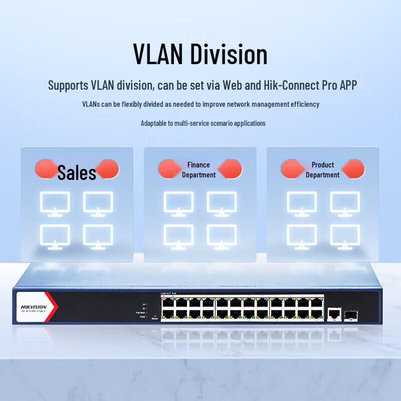 Hikvision 26-Port Cloud Managed Gigabit High-Power PoE Switch CN plug (adapter included)
