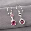 Драгоценный камень Розовый Турмалин Серебро 925 пробы Украшения ручной работы Свадебные серьги EE-160-11