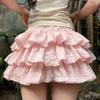 Kawaii Lolita Skirt Shorts Women Summer Ruffle Patchwork Layered High Waist Cute Balletcore Mini Skirt Tutu Petticoat