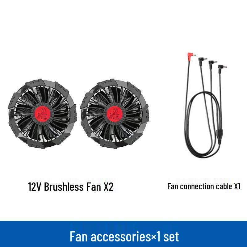 USB-Powered Fan Jacket Accessories with Adjustable Speed and 3-Way 12V DC for Power Bank Battery