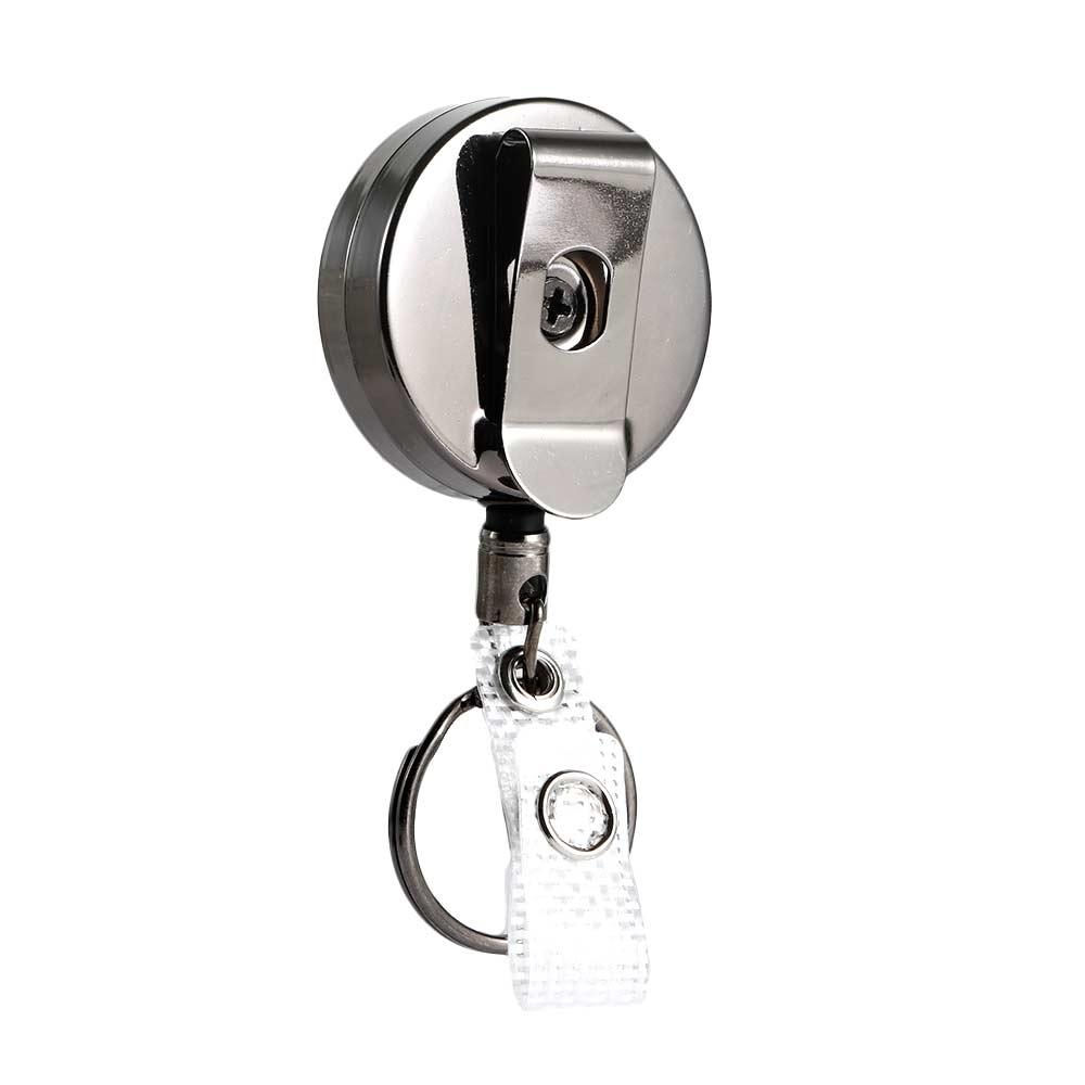 Tag Card Pull Retractable Zinc Zinc Zinc Alloy Key Ring Clips Badge Holder Clip Badge Reel Office Supplies