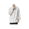 Li Ning Half High Neck Drop Shoulder Loose Brand Logo Embroidered Pullover Sweatshirt Men Sweatshirt Antarctic-Gray AWDUF25-2