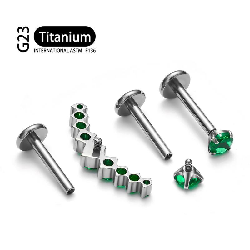 3 шт./комплект G23 ASTM F136 Титан 16G Веселые Серьги-смайлики с Цирконием Внутренняя Резьба Плоская Задняя Сторона Пирсинг