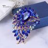 Elegant Colorful Rhinestone Glass Brooch Vibrant Color Irregular Shape Pin Shawl Scarf Suit Collar Badge Outfit Accessories