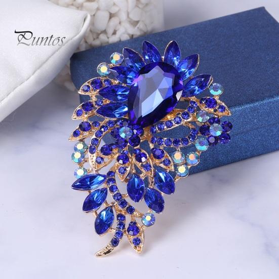 Elegant Colorful Rhinestone Glass Brooch Vibrant Color Irregular Shape Pin Shawl Scarf Suit Collar Badge Outfit Accessories