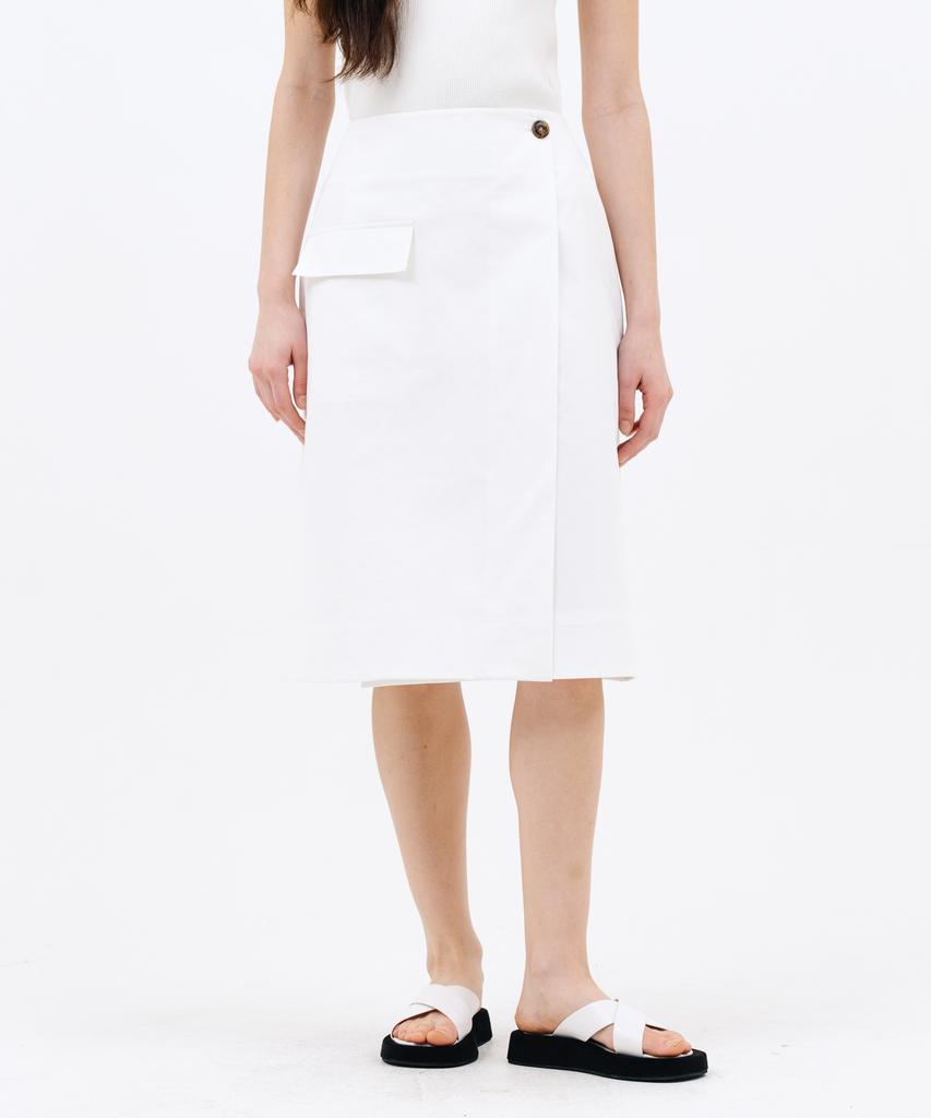 Jun By Jun K Pocket Wrap Skirt_White