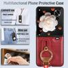 For Honor Magic V Flip Wrist Strap Ring Bracket Phone Holder Case For Honor Magic V Flip Leather style Case Drop-Resistant Cover