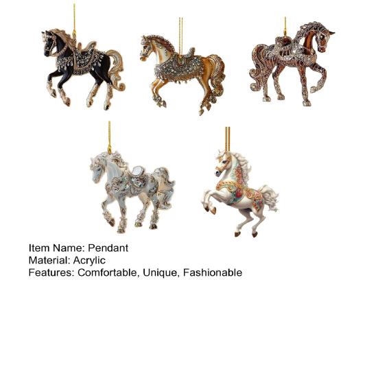 Лошадь Акриловое Украшение Элегантный 2D Подвеска для Зеркала Заднего Вида Автомобиля Рождественское Украшение для Подвешивания на Елку Поделки Своими Руками Уникальные Подарки