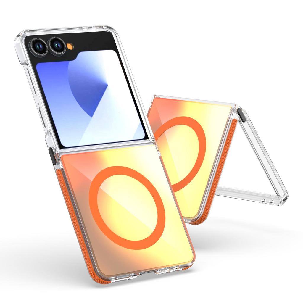 Магнитный чехол-хамелеон Samsung Z Flip 7 – Прозрачная защитная крышка с совместимостью со шнурком