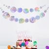 Happy Birthday Banner Garland With Colorful Round Star Transparent String For Dream Birthday Theme Party Hanging Ornaments Decoration Supplies