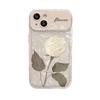 The White Rose Chain Is Suitable for IPhone 16, Phone Case 15pro, Flip Mirror 14, Transparent Silicone 13, Fine Hole 7/8