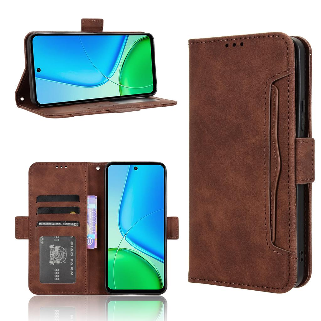 For vivo Y29 4G Leather Case Phone Wallet Cover with Multiple Card Slots