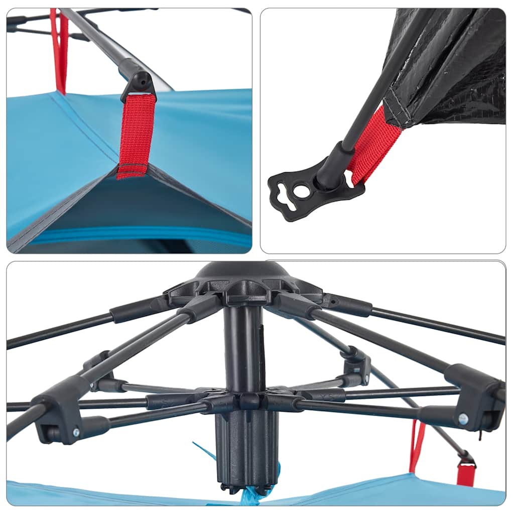 Dome Camping Tent for 2 Persons Blue Quick Release