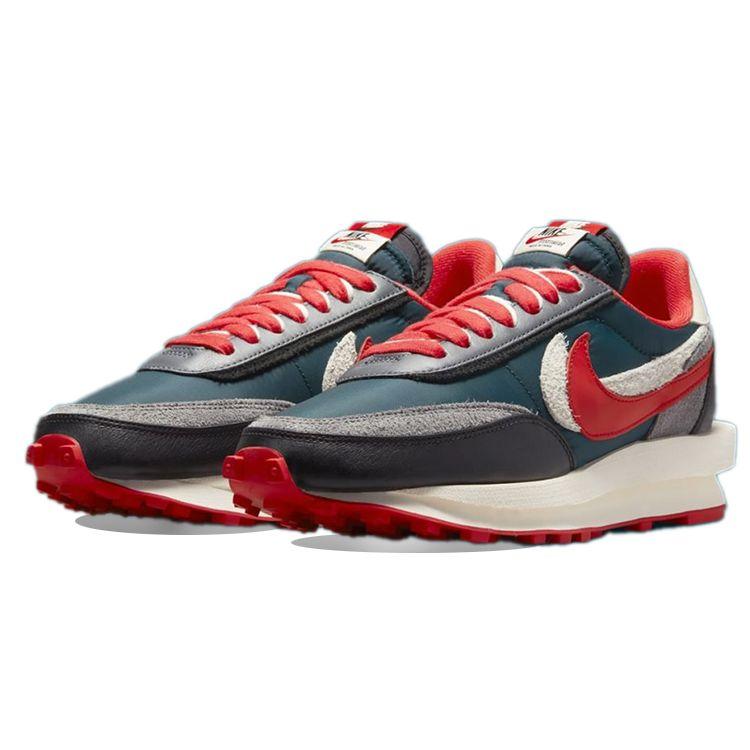 Sacai x Undercover x Nike LDWaffle Midnight Spruce University Red Унисекс Кроссовки Синий Бледно-Слоновая Кость Темно-Серый DJ4877-300