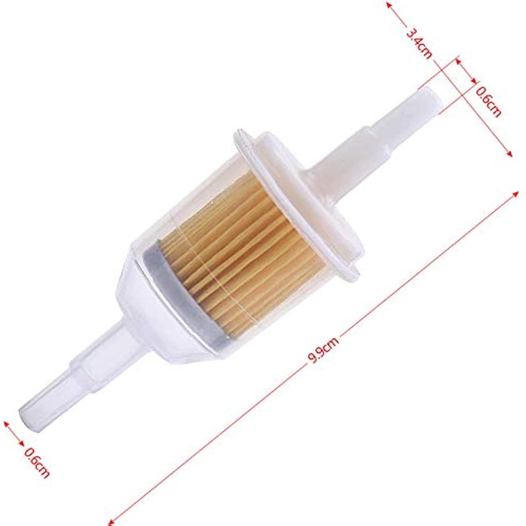 Упаковка из 12 топливных фильтров 6 мм/8 мм, бензиновый фильтр, универсальный газойль, жидкий фильтр, бензиновый фильтр для газонокосилки, автомобиля, мотоцикла, скутера, мопеда, дизельного мопа