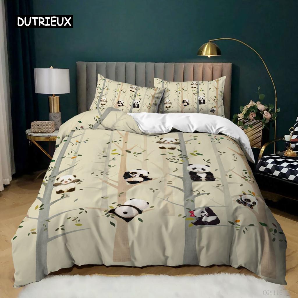 Милый пододеяльник с пандой, 3D кавайные мультяшные животные, комплект постельного белья для детей и девочек, мягкий пододеяльник из микрофибры с застежкой-молнией
