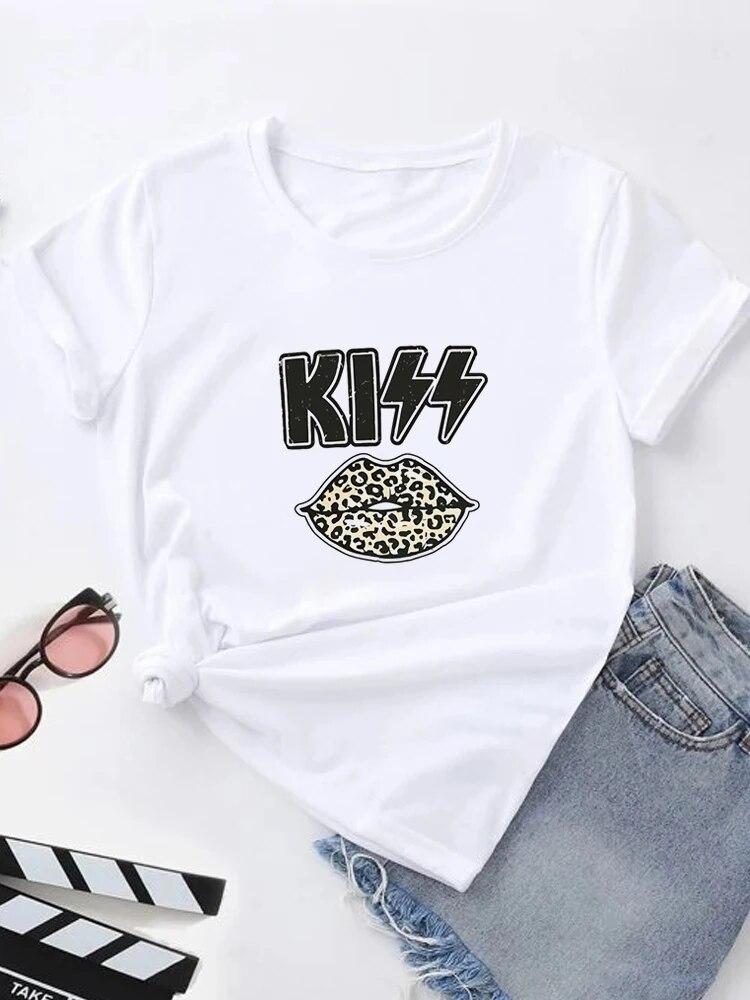 Футболка с летним принтом, женские футболки с рисунком Harajuku, корейская повседневная модная футболка с короткими рукавами Harajuku, белая футболка с круглым вырезом