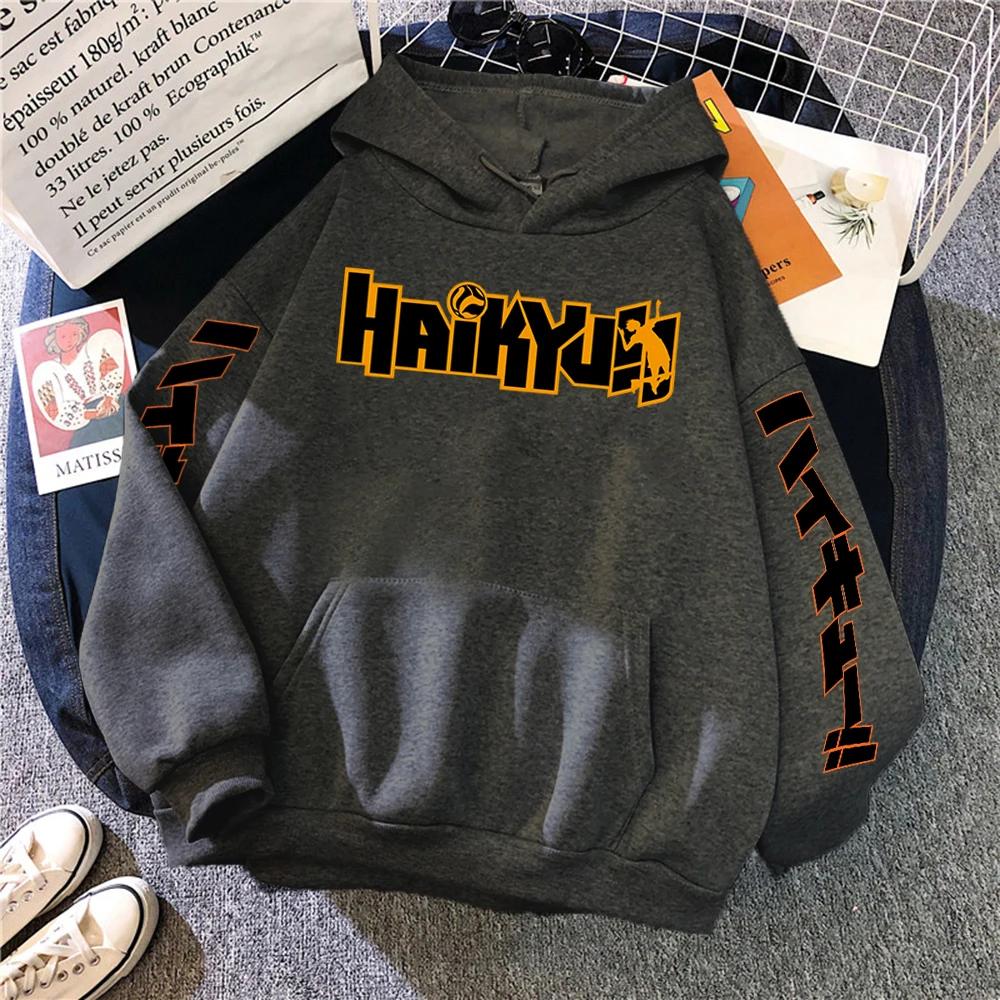 Япония Аниме Haikyuu Манга Принты Толстовки Мужские Новые Модные Толстовки Хип-Хоп Флисовые Толстовки Круглый Вырез Пуловеры Милая Одежда