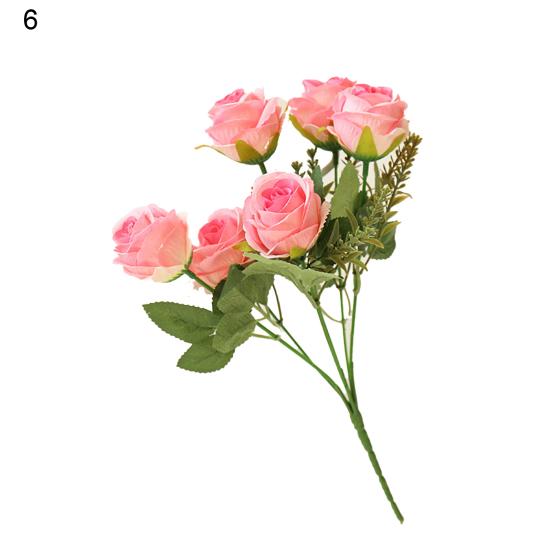 1 Bunch Simulation Flower Wide Application Handmade Faux Silk Unique Fine Texture Artificial Rose Decor for Bedroom
