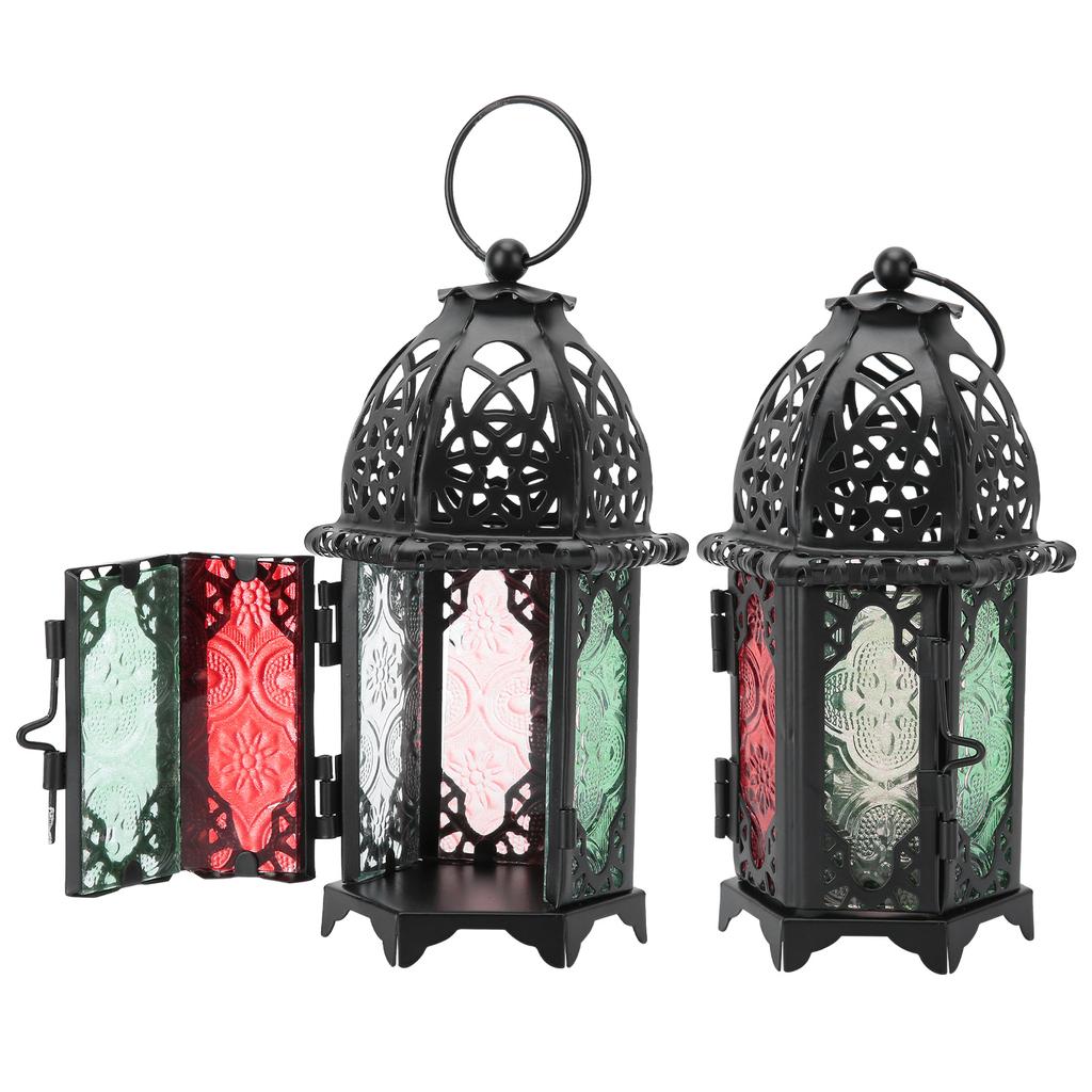 2Pcs Vintage Castle Candle Holder Black Retro Iron Metal Wedding Home Decorations