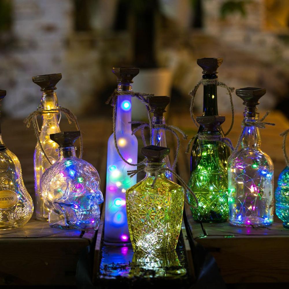 5 шт. Бутылочные светильники на солнечной батарее 20 светодиодных гирлянд Новая медная проволочная гирлянда Винные бутылки