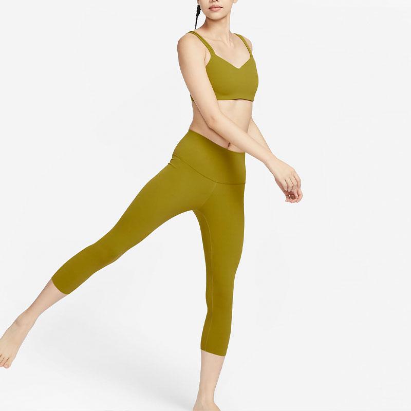 Nike Zenvy Air Series Solid Color Low-Intensity Quick-Dry High-Waist Leggings Women Leggings Moss-Green DQ6024-390