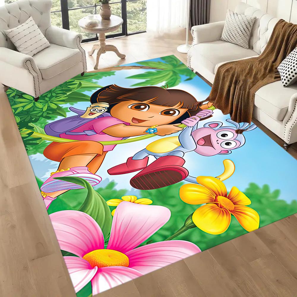 Dora Explorer Floor Mat Perfect for Outdoor Playrooms Balcony Decorate room Anti-slip Rug Anime Office Decor Wedding Party Gift