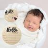 Wooden Baby Birth Announcement Sign Hello World Newborn Welcome Sign Name Date