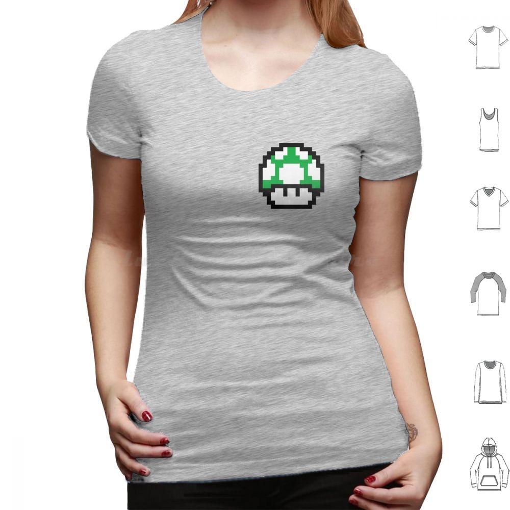 1up8 Бит Футболка Мужская Женская Детская 6XL 1up One Up Зеленая Игра 8 Бит Ретро Игра Ретро Гриб