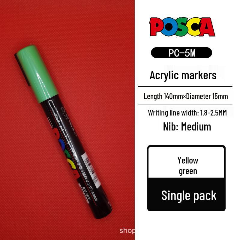 Mitsubishi POSCA PC-5M Водостойкий маркер для постеров и граффити, средний наконечник (1,8-2,5 мм), 17 цветов