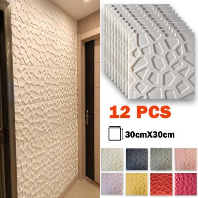 12 шт. 3D пенопластовые наклейки на стену, панели, кирпичные водостойкие клейкие обои для гостиной, спальни, дома, дома, декора для ванной комнаты
