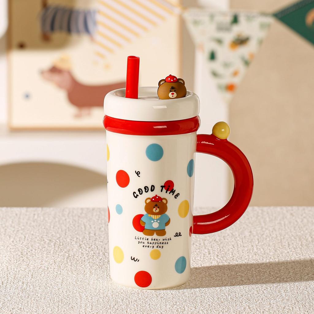 Девушка нишевая высокоценная кружка керамическая чашка с крышкой большая емкость чашка для воды кофейная чашка подарок на день рождения сувенир