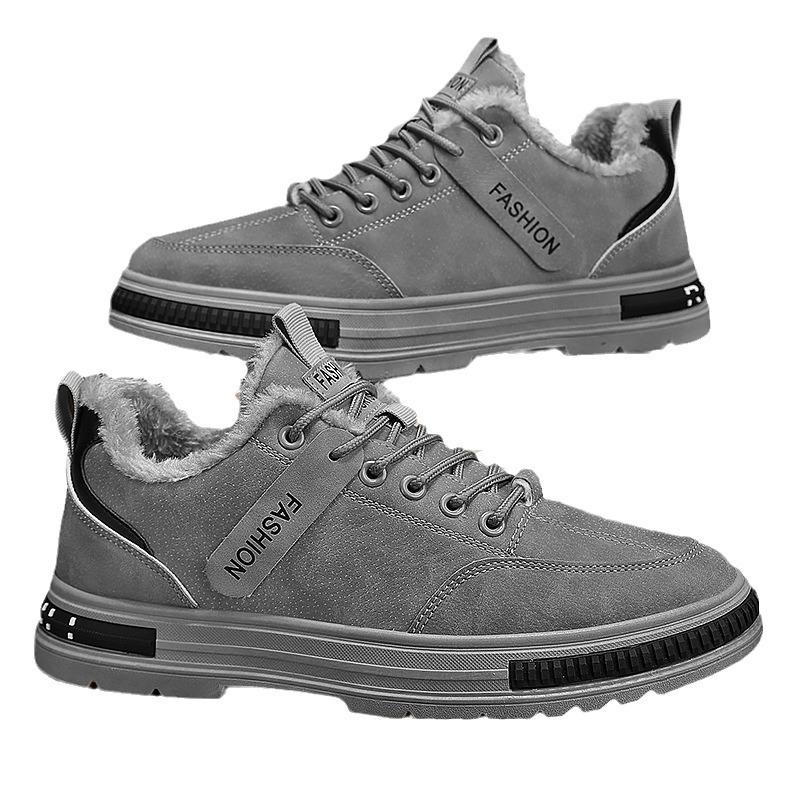 Winter Men's Shoes Fleece Thickened Waterproof and Non-slip Sports Tooling Martin Boots Warm Snow Boots Men's Labor Insurance Cotton Shoes