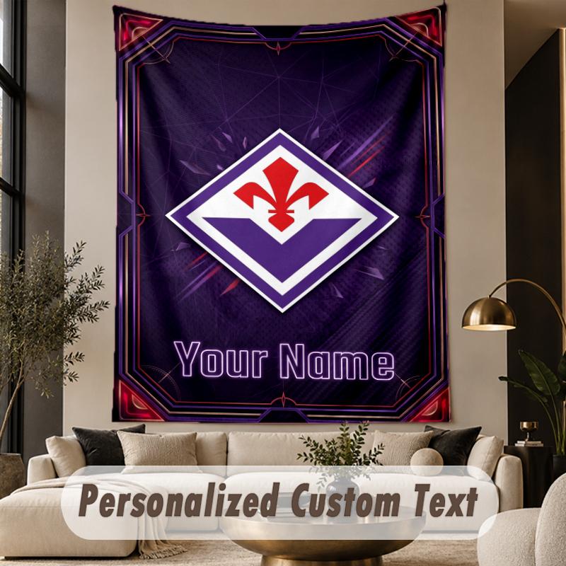 Custom Text Tapestry Fiorentina FC Print Wall Tapestry Indoor Living Room Wall Decor