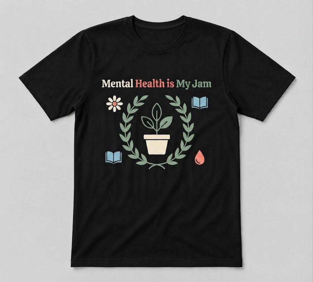 Mental Health Lover Mental Health Is My Jam Graphic Gift Tee Black unisex T-Shirt