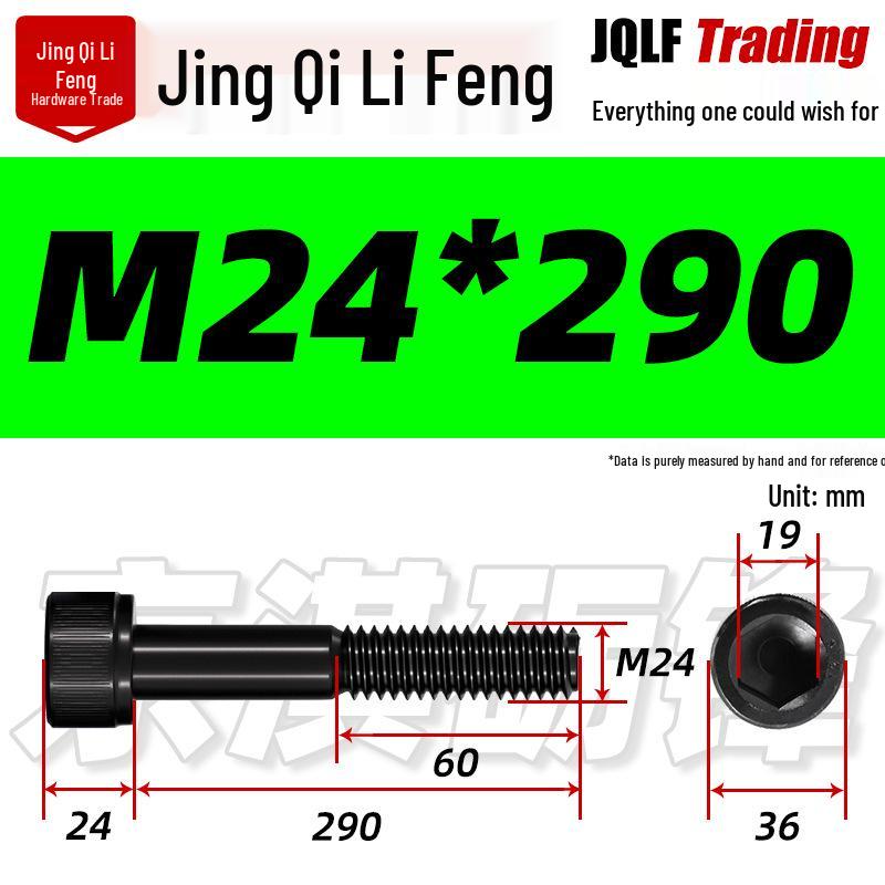 M20-M27 High Strength Blackened Hex Socket Head Cap Screw with Knurled Cylindrical Half Thread