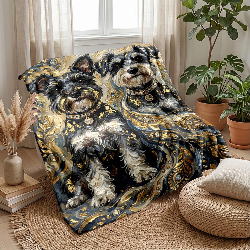 Golden Corgi Dreams Theme blanket Lightweight Warm Flannel Blanket Decorative Throw Blanket for Home Decoration