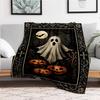 Halloween Ghost and Pumpkins Decorative RugBlanket Flannel Throw Blanket for Sofa, Bed, Travel, Camping, Office, Couch, Chair, And Bed Gift