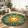 Space Celestial (121) Theme Round Crystal Velvet Rug Custom Name Text Personalized Floor Mat Home Decor Non Slip Crystal Carpet