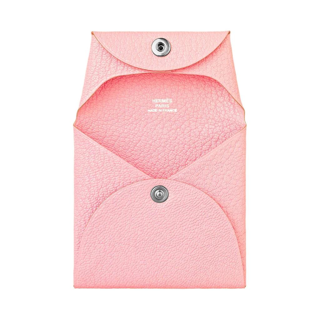 HERMES Bastia Goatskin Wallet Women's 3Q Rose Sakura Cherry Blossom Pink H039759CK3Q
