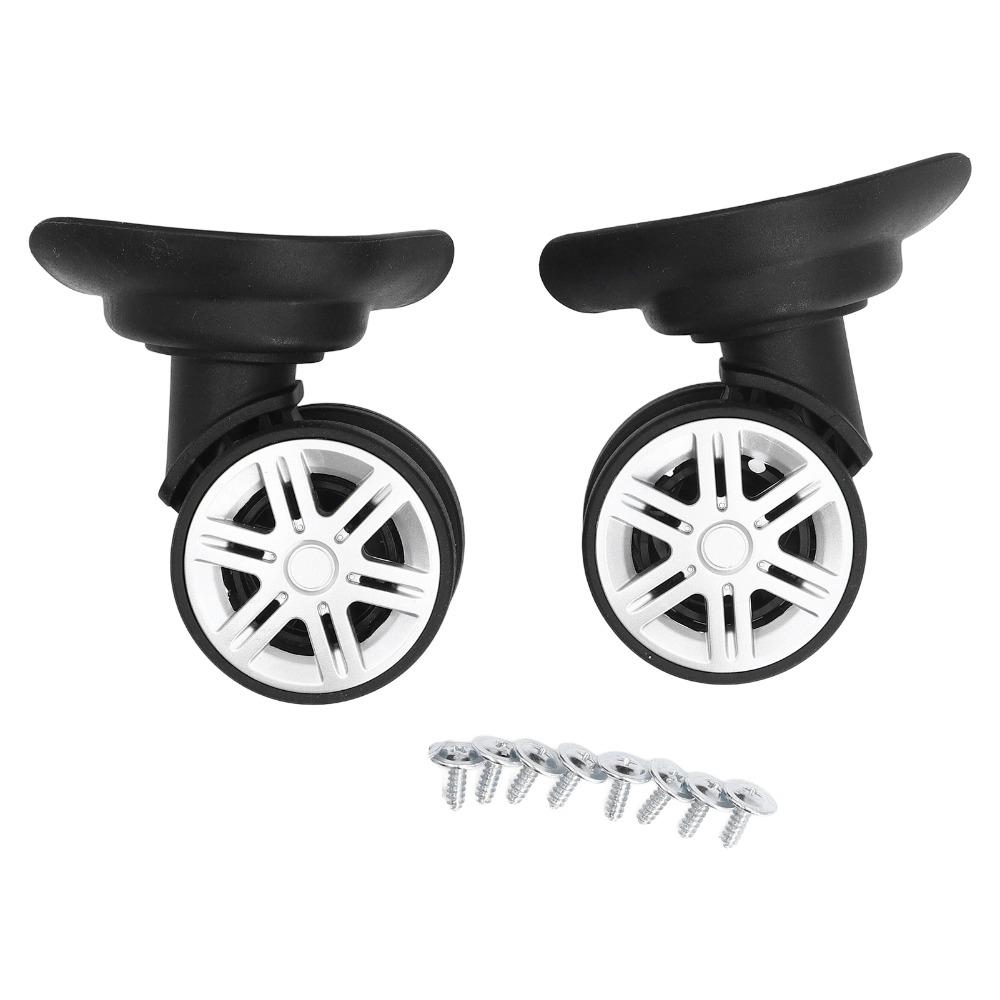 1 Pair 360 Degree Rotation Luggage Wheel Spare Part Low Noise Easy to Install Trunk Wheels Universal Suitcase Castor